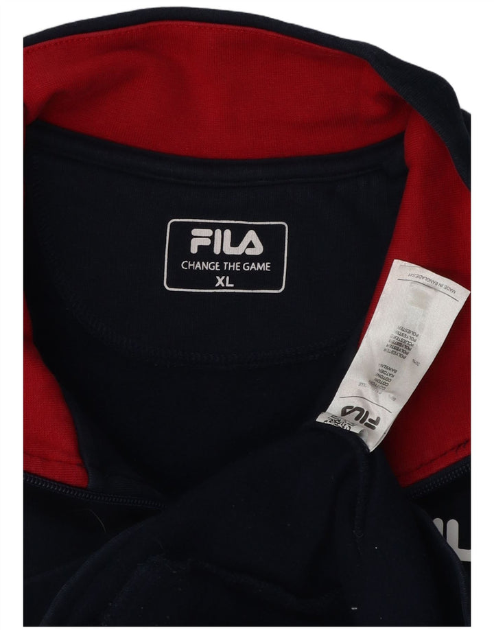 Fila Træningsdragt til mænd Topjakke XL Marineblå Colourblock Bomuld