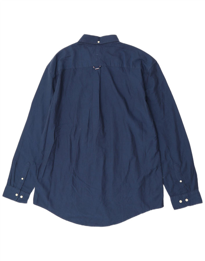 Tommy Hilfiger Herre Custom Fit skjorte 2XL marineblå bomuld