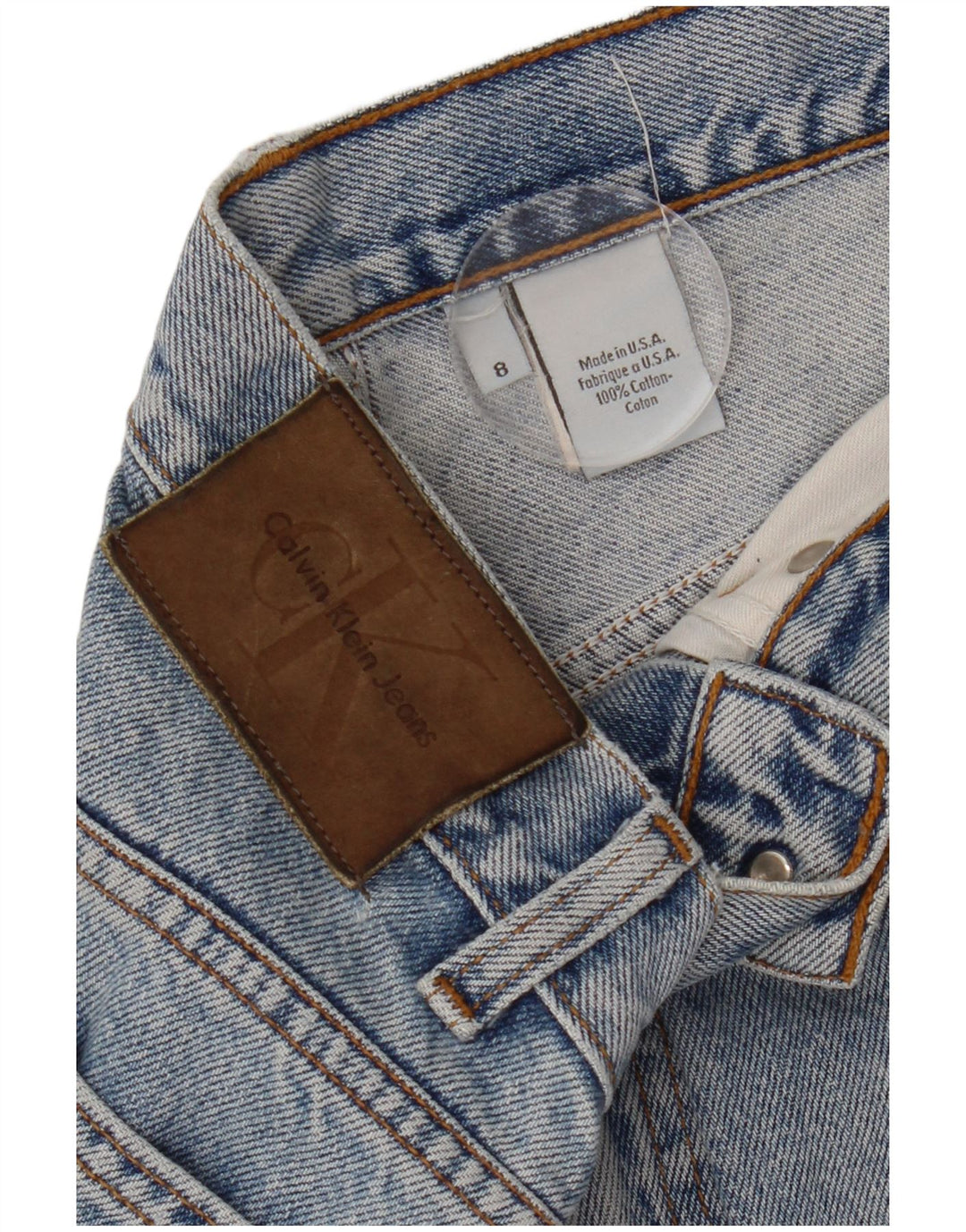 CALVIN KLEIN Dame Straight Jeans US 8 Medium W30 L32 Blå Bomuld