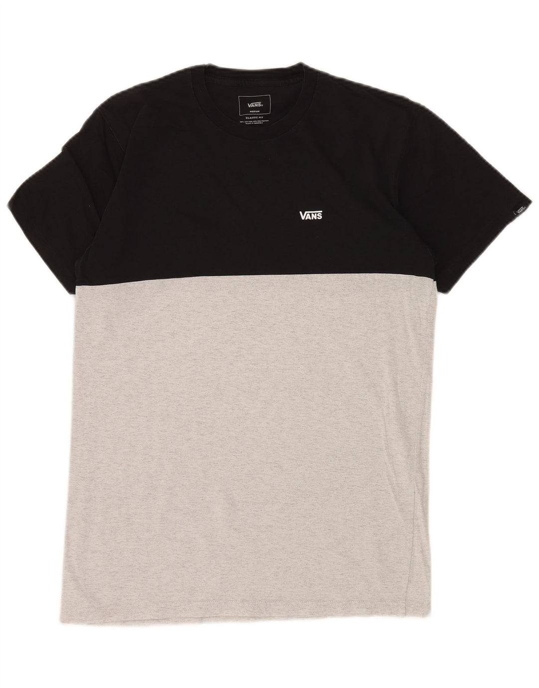 VANS Herre Classic Fit T-Shirt Top Mellemgrå Colourblock Bomuld