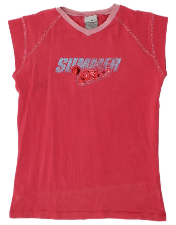 Nike piger grafisk T-shirt top 13-14 år XL Pink