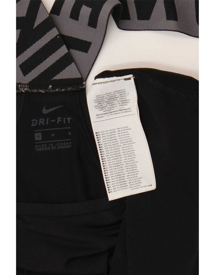 Nike Dame Dri Fit Sport BH Grafisk Vest Top UK 14 Medium Sort Polyester