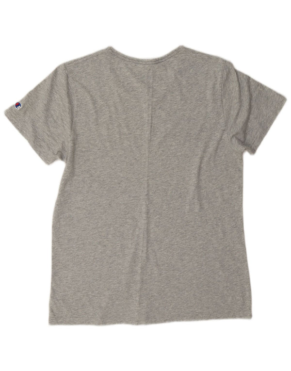 Champion Dame Grafisk T-Shirt Top UK 16 Stor Grå Bomuld