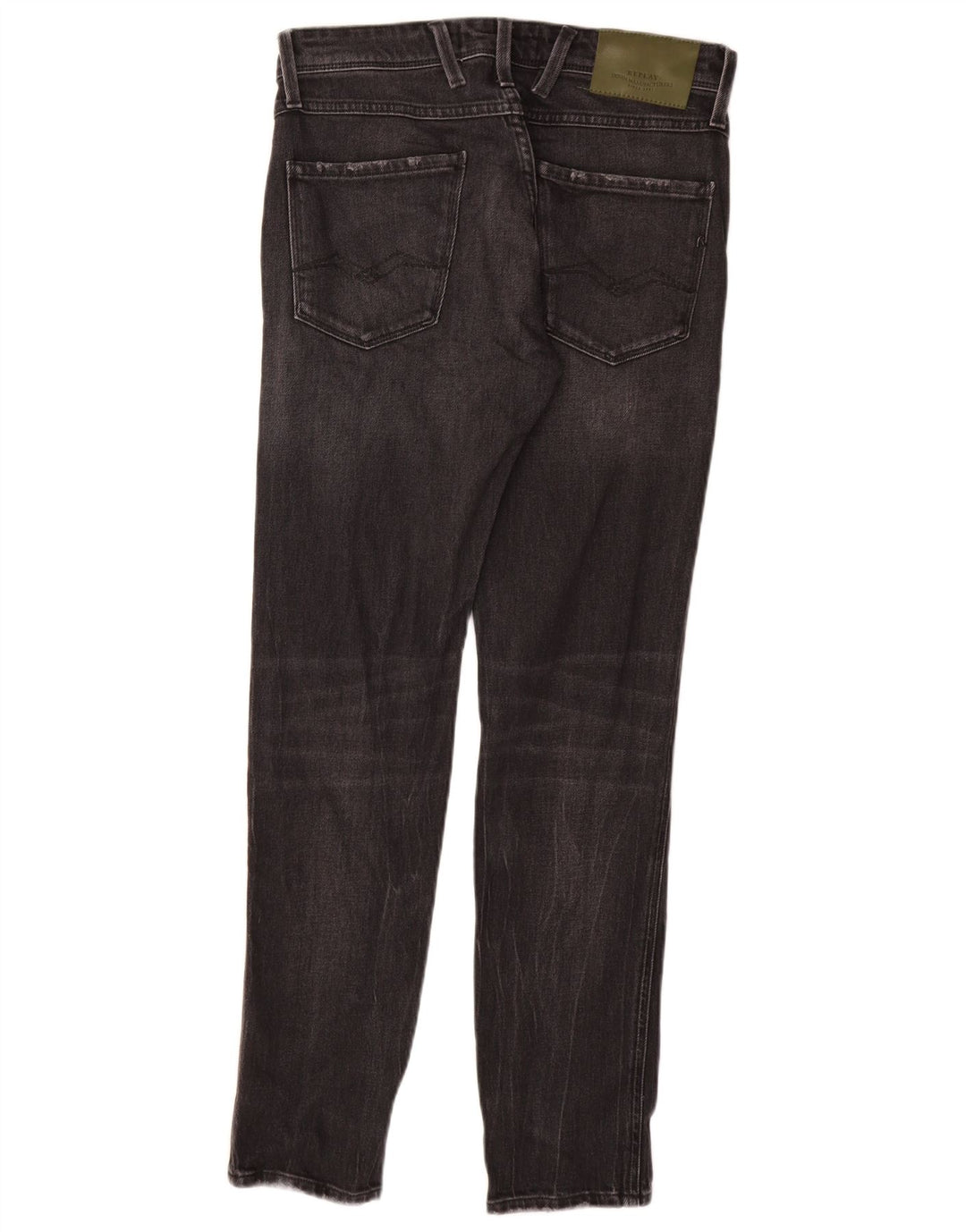 REPLAY Herre Anbass Slim Jeans W29 L30 Sort Bomuld