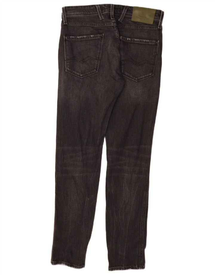 REPLAY Herre Anbass Slim Jeans W29 L30 Sort Bomuld