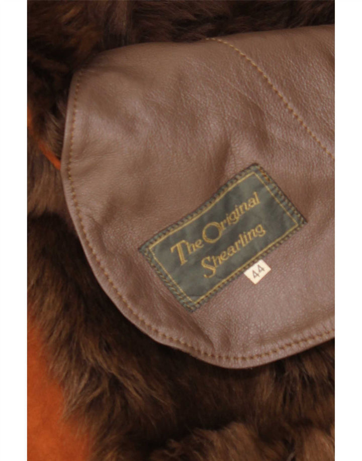 Vintage Dame Loose Fit Shearling Coat IT 44 Medium Brun