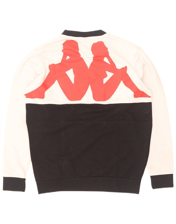 Kappa Herre grafisk sweatshirt Jumper Medium Hvid Colourblock Bomuld
