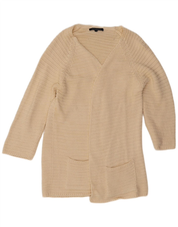 French Connection Dame Longline Cardigan Sweater UK 10 Small Off White