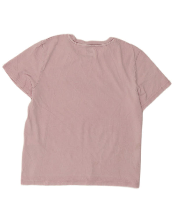 Levi's Dame Crop Grafisk T-Shirt Top UK 12 Medium Pink Bomuld