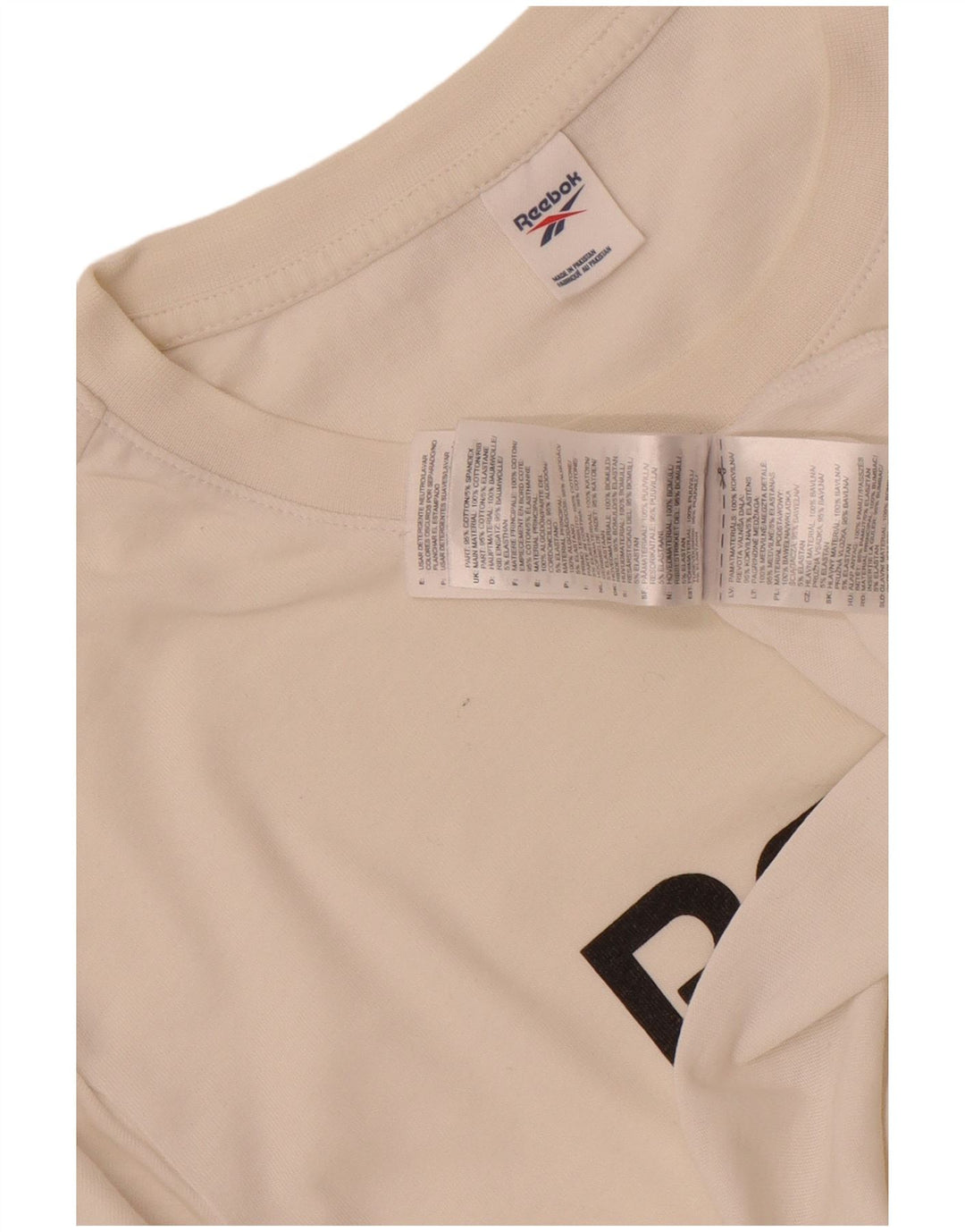 Reebok Herre grafisk T-shirt Top Medium Hvid Bomuld