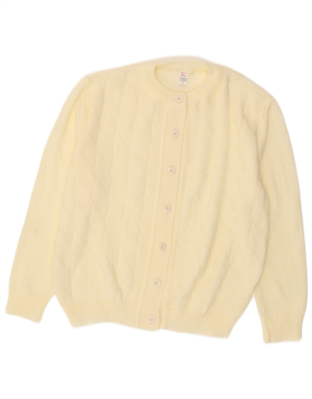 VINTAGE Dame Cardigan Sweater IT 42 Medium Off White Akryl