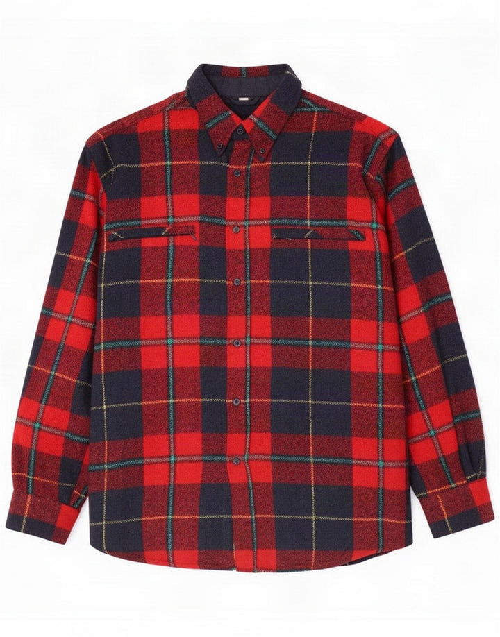 Vintage Flannelskjorte til mænd Medium Rød Plaid