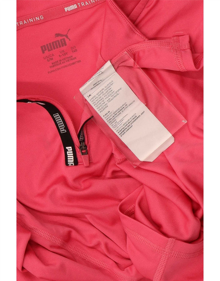 Puma Girls Zip Neck Pullover Træningsdragt Top 9-10 år Pink