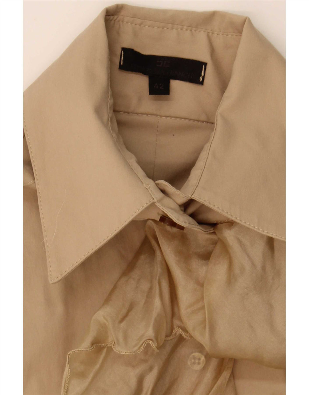 Elisabetta Franchi Dame Flæse Front Shirt Bluse IT 42 Medium Beige