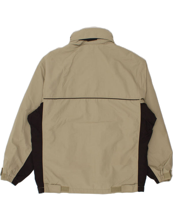 EDDIE BAUER Herre Oversized Bomber Jacket UK 36 Small Khaki Colourblock
