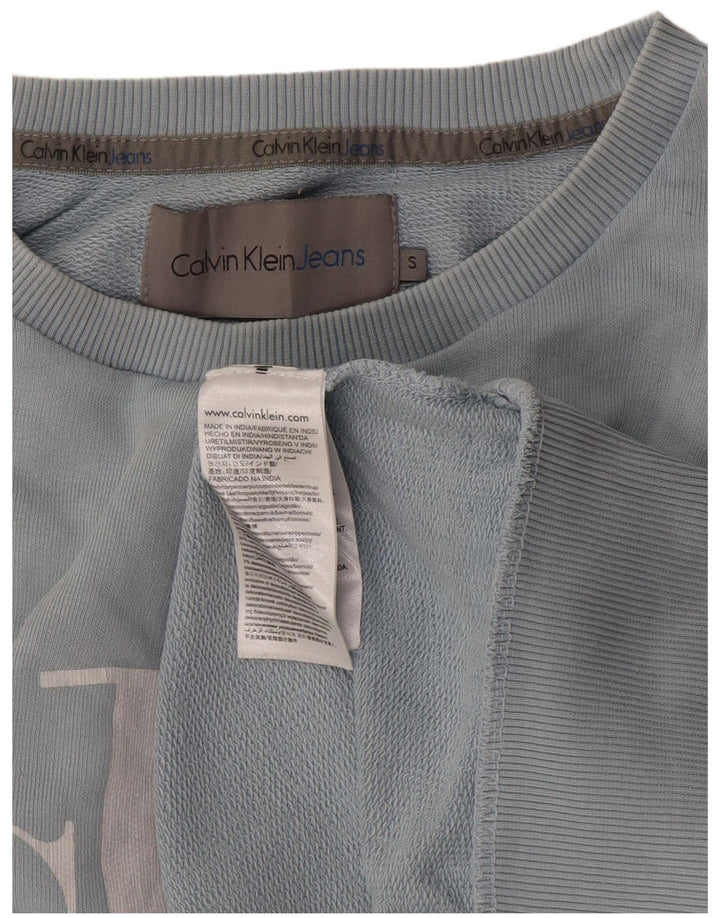 Calvin Klein Jeans Herre Grafisk Sweatshirt Jumper Lille Blå Bomuld
