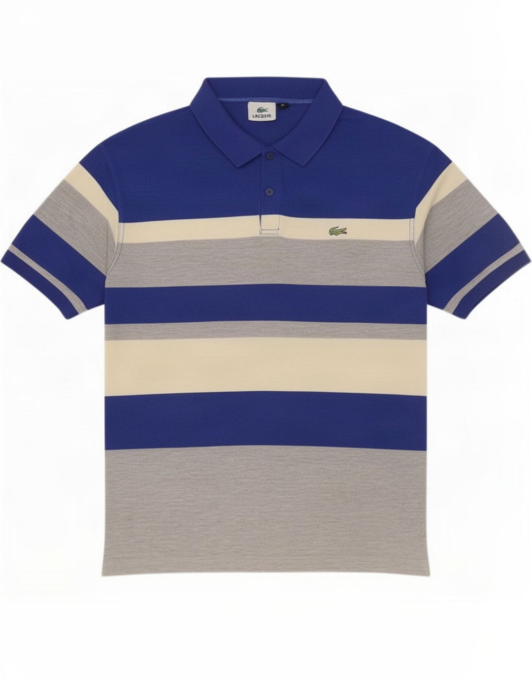 Lacoste herre poloshirt XL flerfarvet stribet polyester