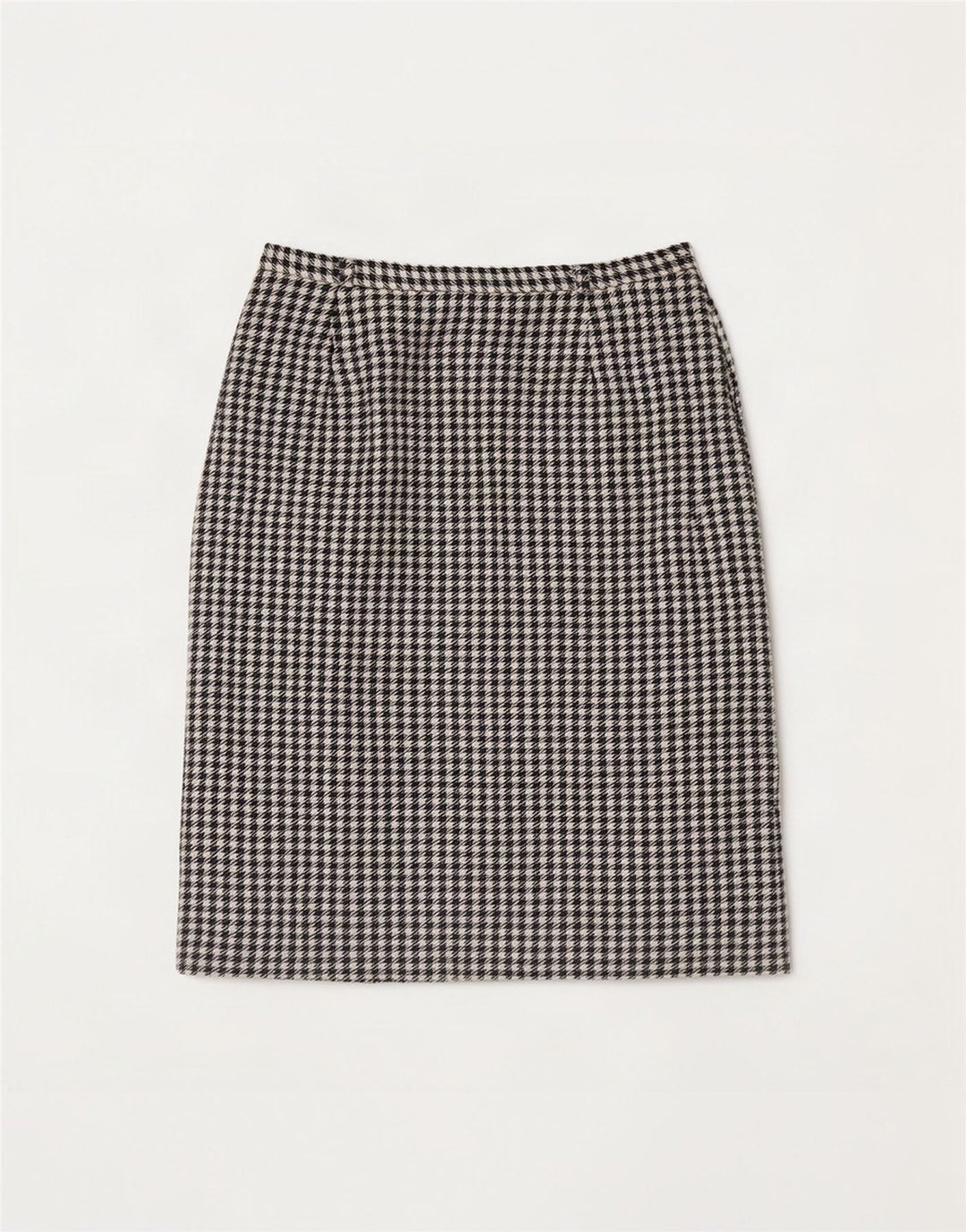 Eastex Dame Midi Nederdel UK 14 Medium W30 Sort Houndstooth Uld