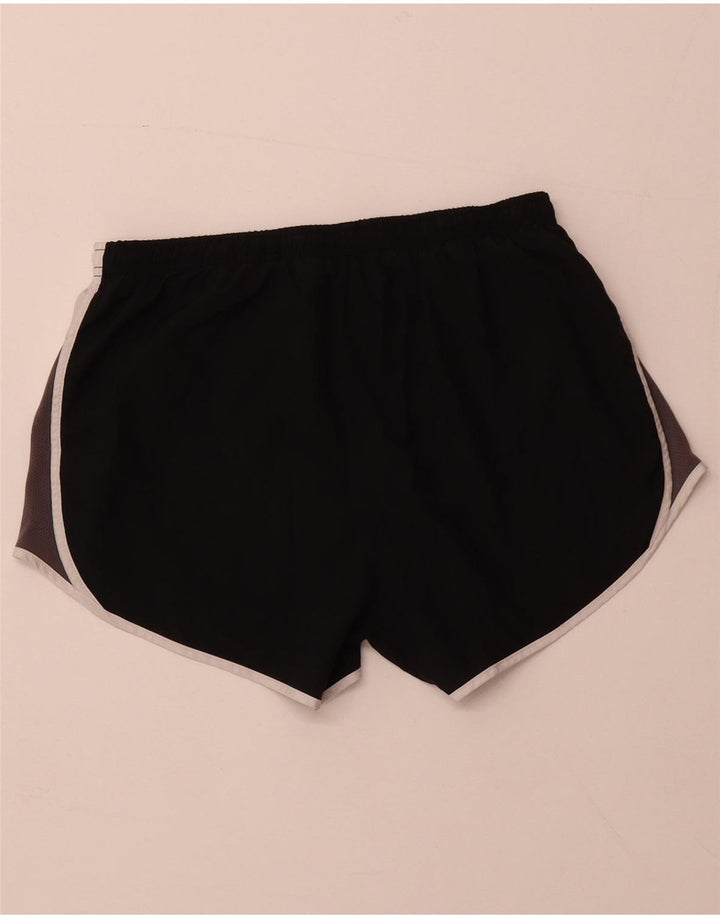 NIKE Dri Fit sportsshorts til kvinder UK 8 Small Black Colourblock Polyester