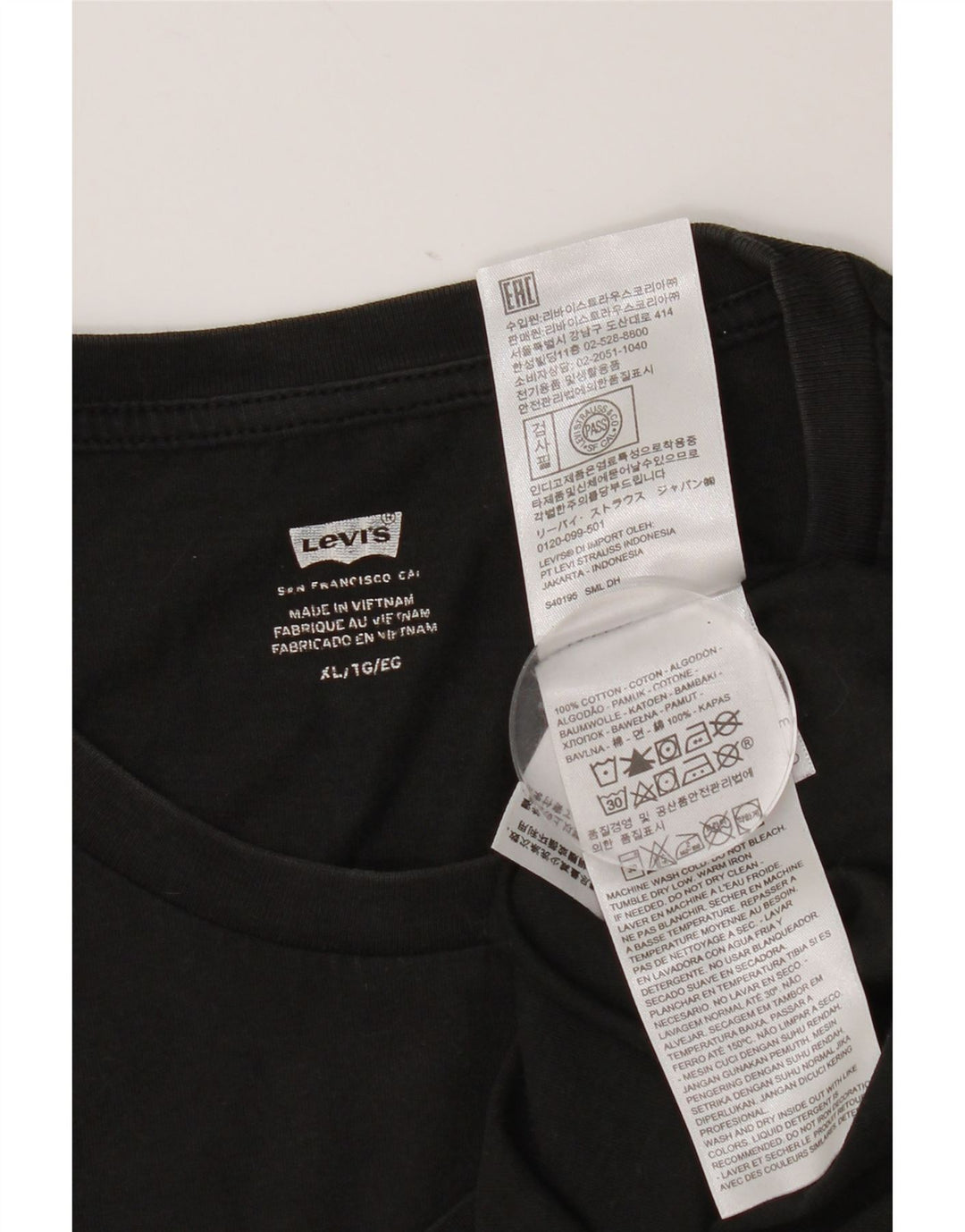 Levi's Herre grafisk T-shirt top XL sort bomuld