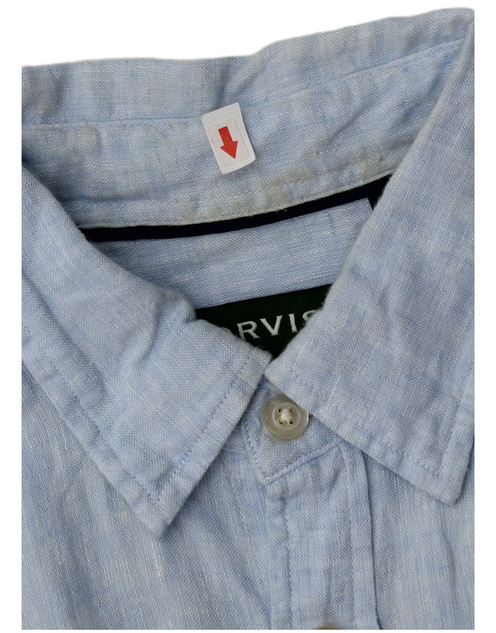 Orvis Kortærmet Herreskjorte Stor Blå Linen