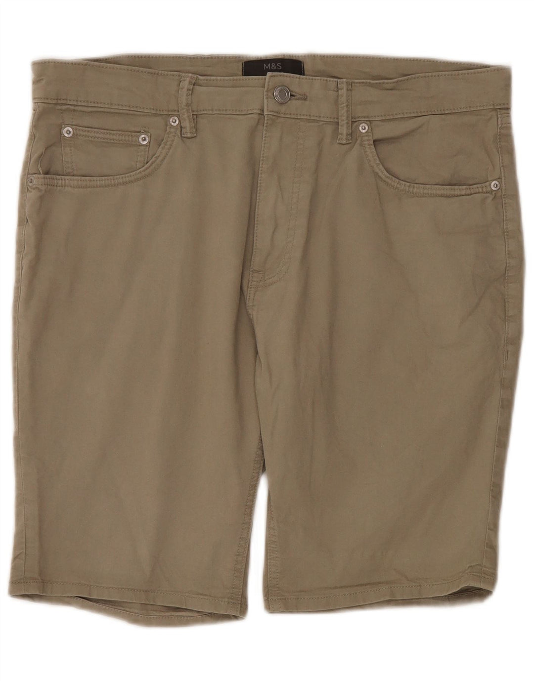 Marks & Spencer Herre Casual Shorts W34 Large Khaki Bomuld
