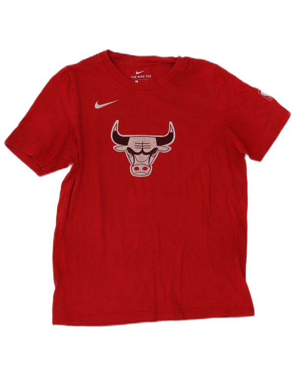 Nike Boys Chicago Bulls Grafisk T-Shirt Top 12-13 År Stor Rød Bomuld