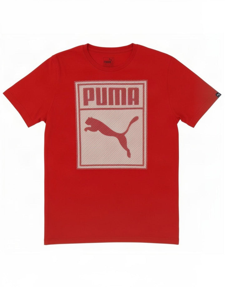 Puma Herre grafisk T-shirt Top Medium Rød Bomuld