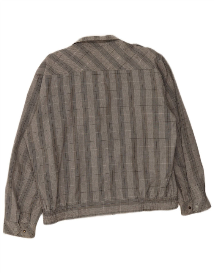 Faciba Herre Military Bomber Jacket UK 38 Medium Grey Check