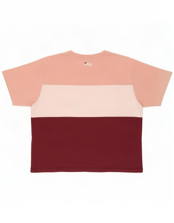 Fila Dame Grafisk T-Shirt Top UK 16 Large Multicolor Colourblock