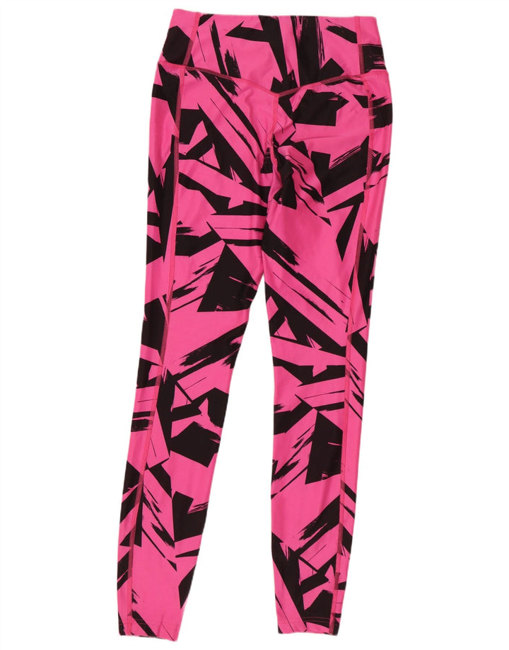 NIKE Dame Dri Fit Leggings UK 10 Lille Pink Geometrisk Polyester
