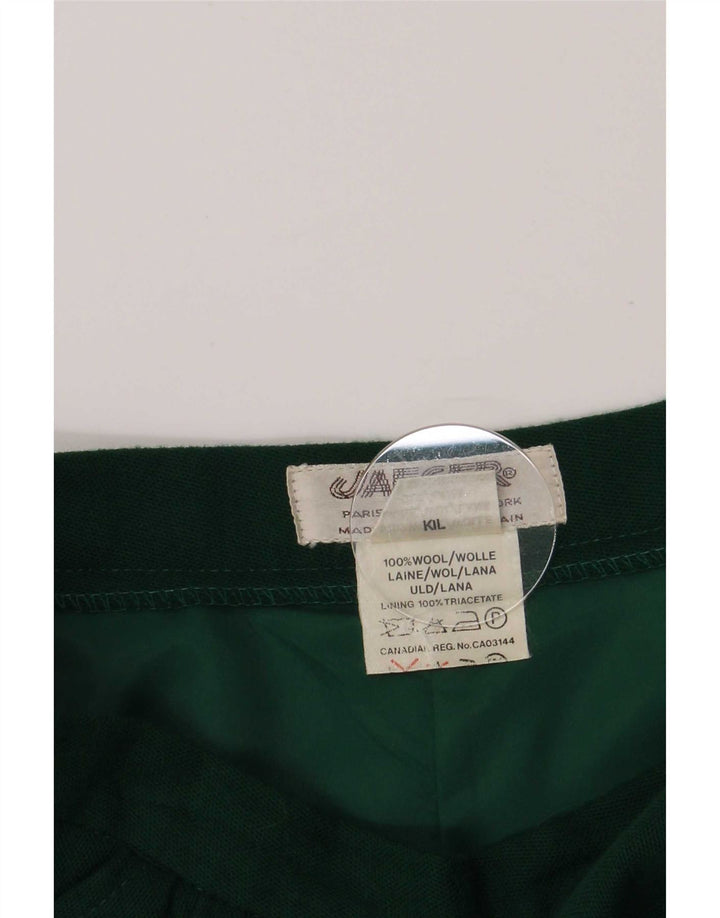 Jaeger Dame A-Line nederdel UK 14 Medium W26 Grøn uld