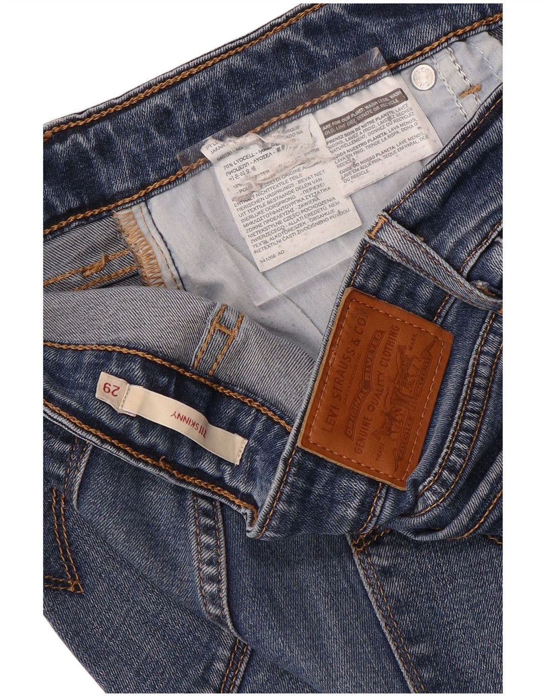 Levi's Dame 711 Skinny Jeans W29 L30 Blå Lyocell