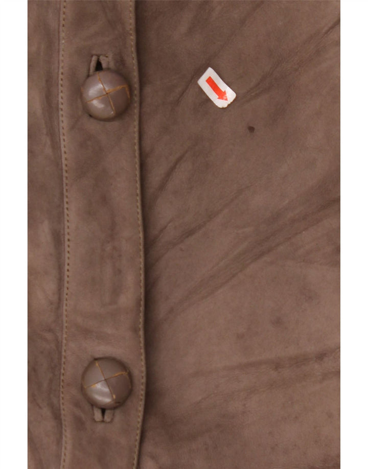 VINTAGE Dame Shearling Coat UK 14 Large Beige