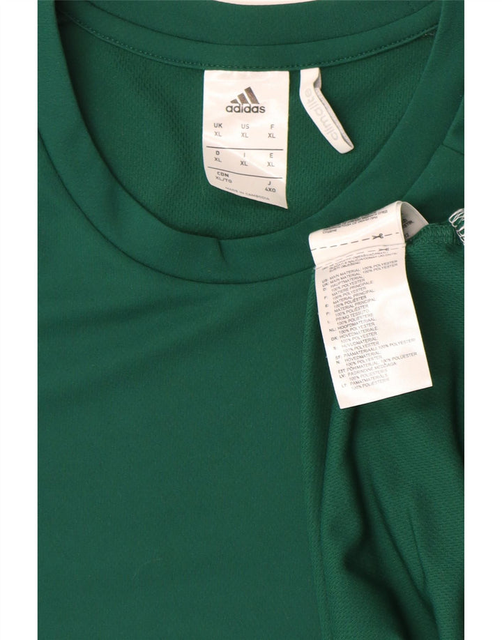 Adidas Herre Climalite T-Shirt Top XL Grøn Colourblock Polyester