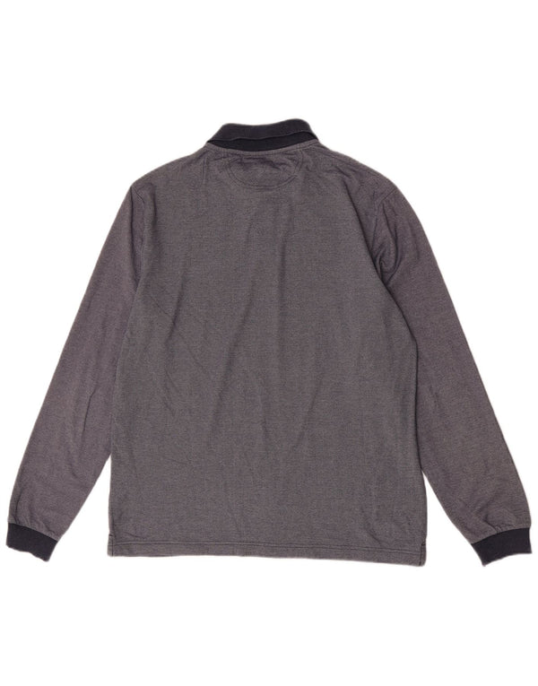 Champion Herre Easy Fit langærmet poloshirt Stor marineblå bomuld