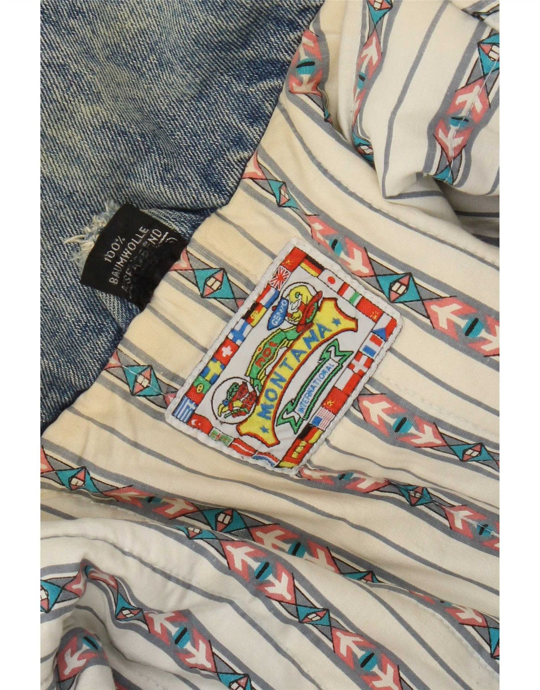 MONTANA Dame Oversized denimjakke UK 18 XL Blå Bomuld