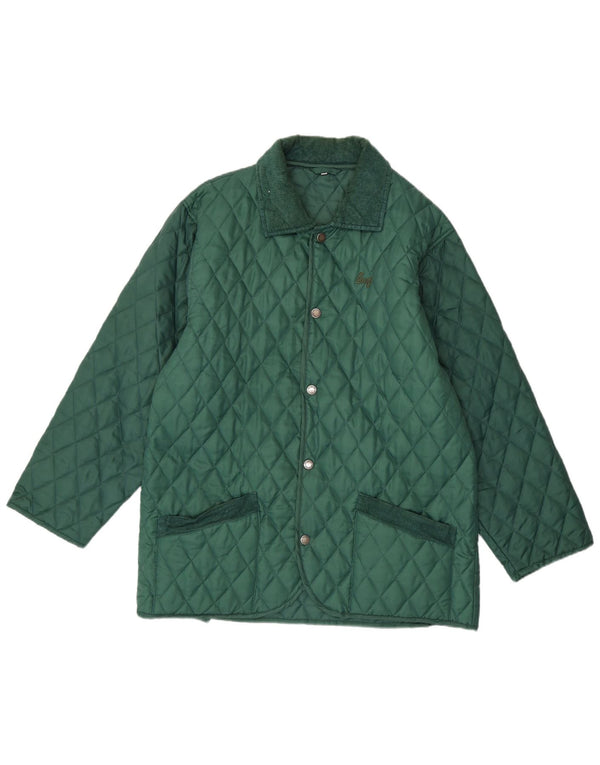 Brugi Mens Quilted Jacket UK 38 Medium Green