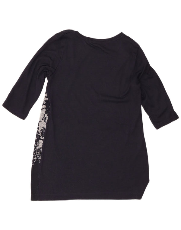 Marks & Spencer Dame 3/4-ærmet Shift Dress UK 16 Large Navy Blue Paisley