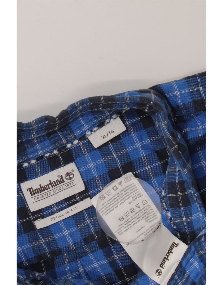 Timberland Herre Regular Fit skjorte XL blå ternet bomuld