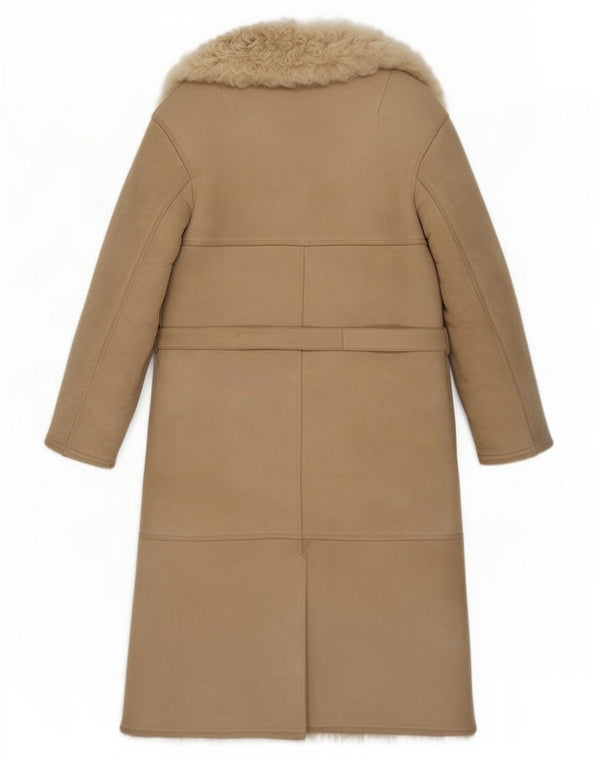 Vintage Dame Shearling Coat UK 8 Small Beige