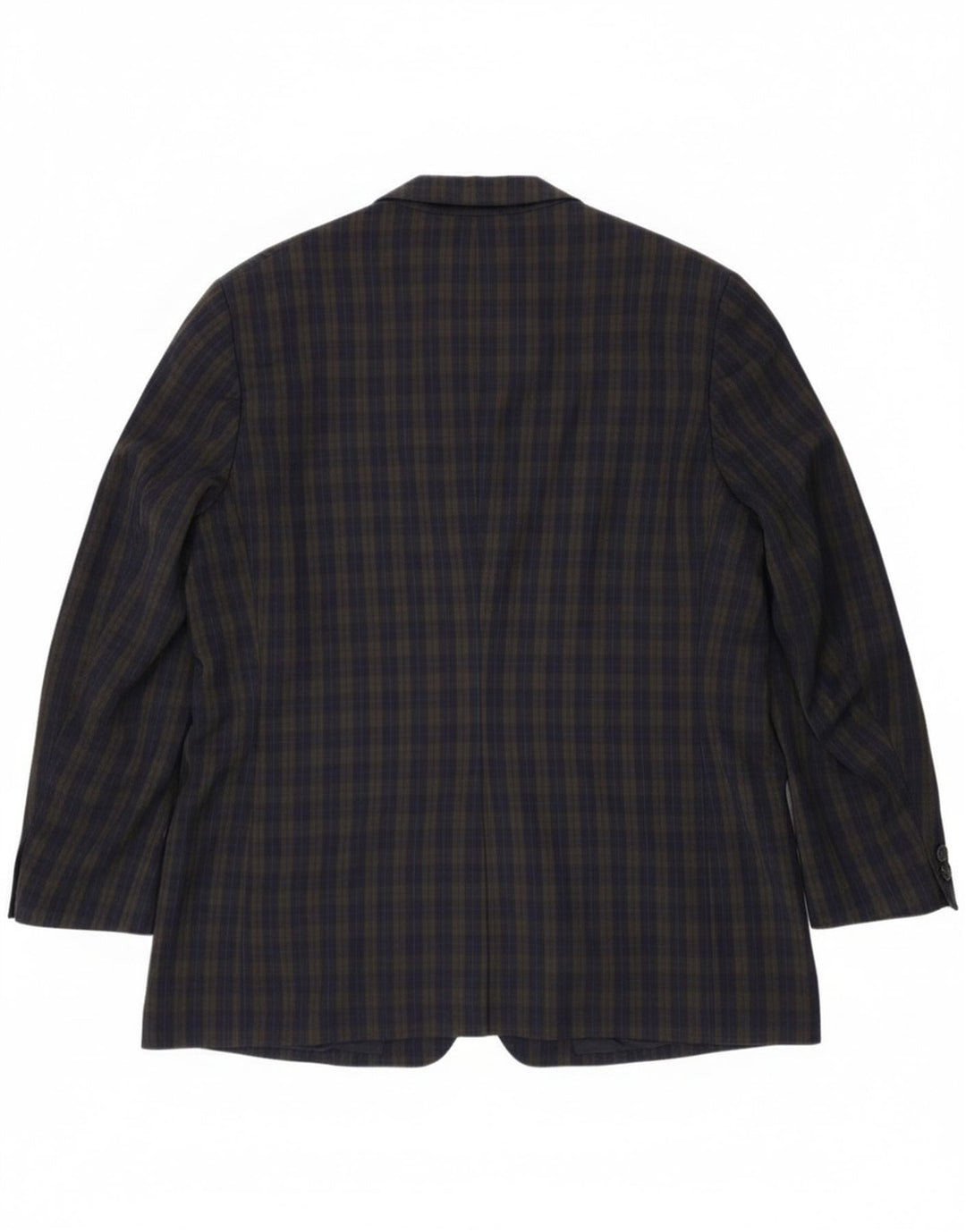 Burberrys Blazerjakke til mænd med 2 knapper UK 46 3XL Marineblå Ternet Virgin Wool