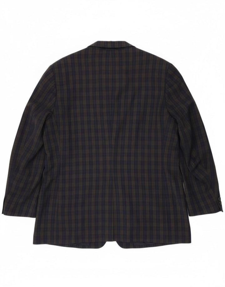 Burberrys Blazerjakke til mænd med 2 knapper UK 46 3XL Marineblå Ternet Virgin Wool