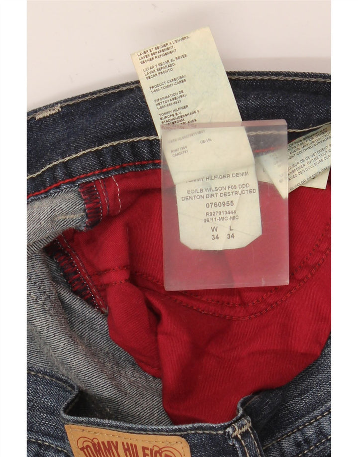 Tommy Hilfiger Straight Jeans til mænd W34 L34 Blå Bomuld