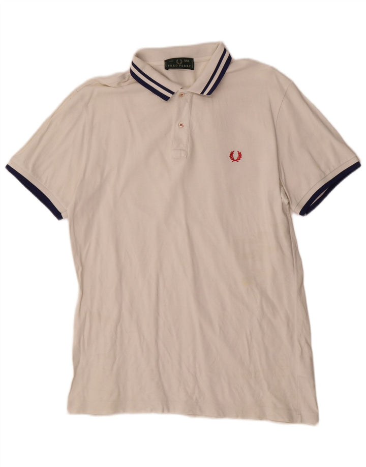 Fred Perry Herre poloskjorte 2XL hvidstribet bomuld