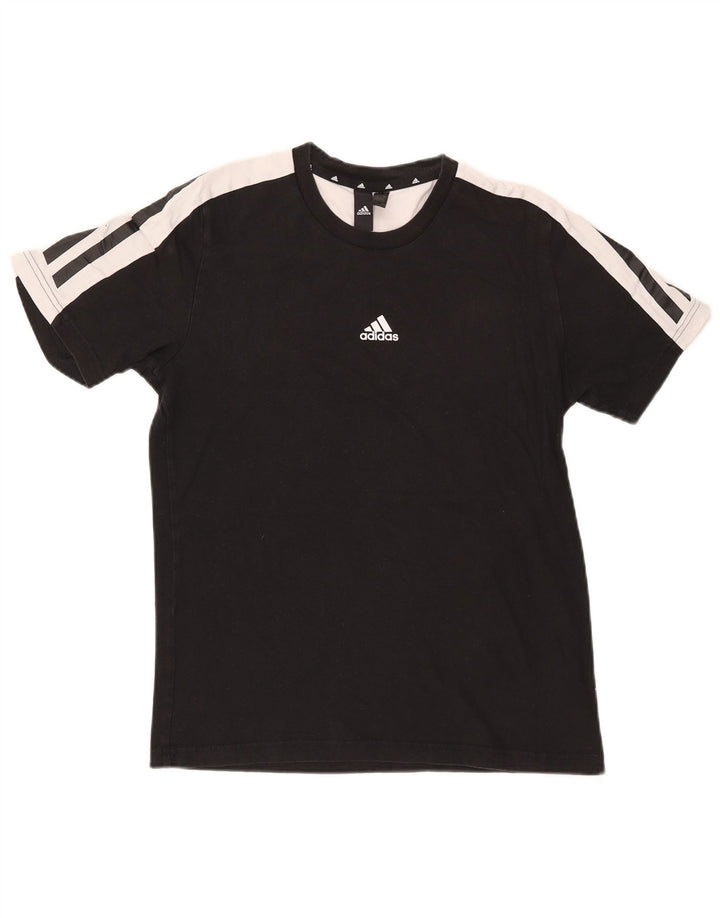 Adidas Herre T-Shirt Top Lille Sort Colourblock Bomuld