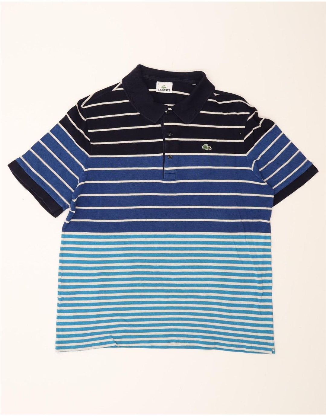 Lacoste herre poloskjorte str. 6 XL Blå stribet bomuld