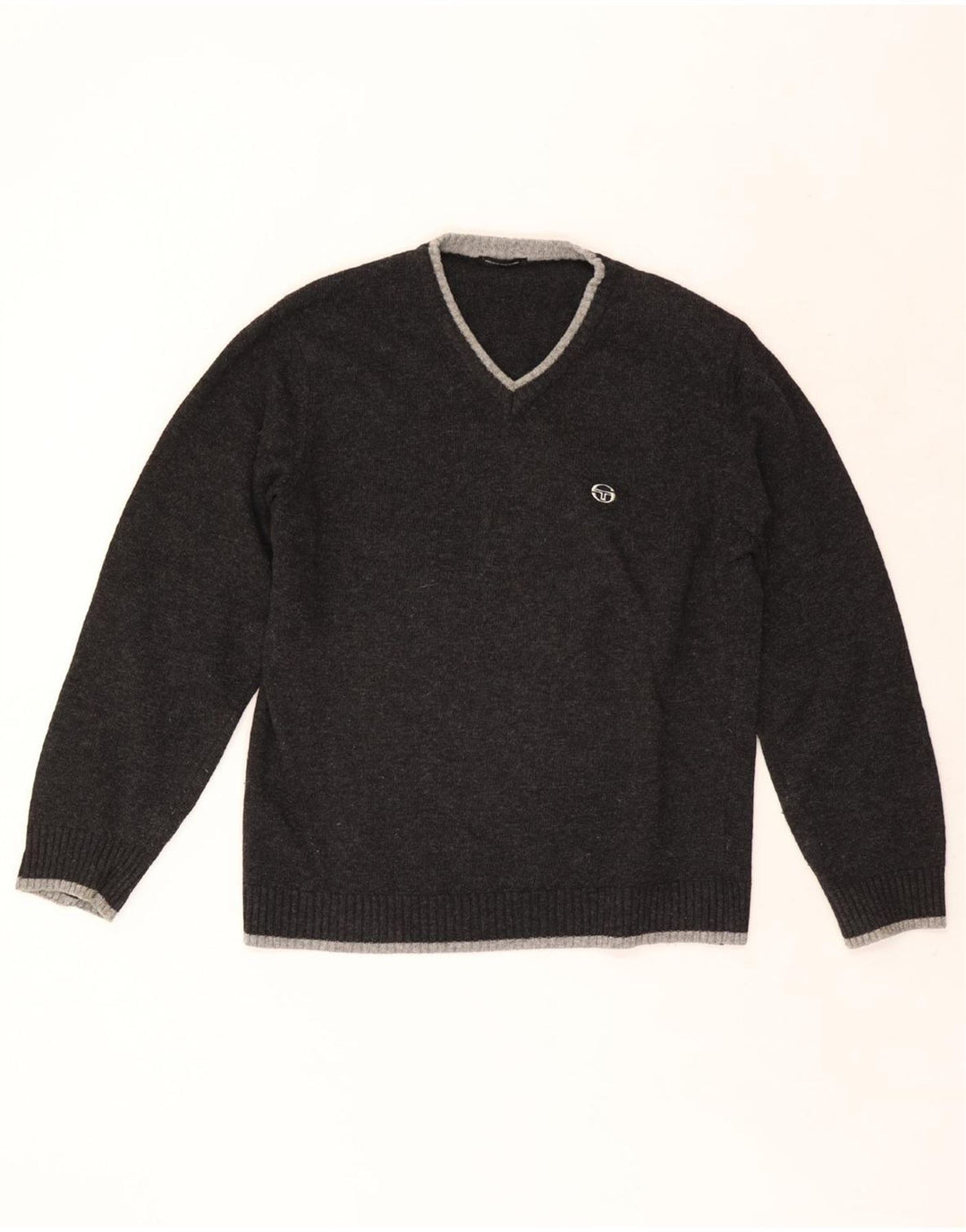 Sergio Tacchini Herre V-hals sweater XL Grå Uld