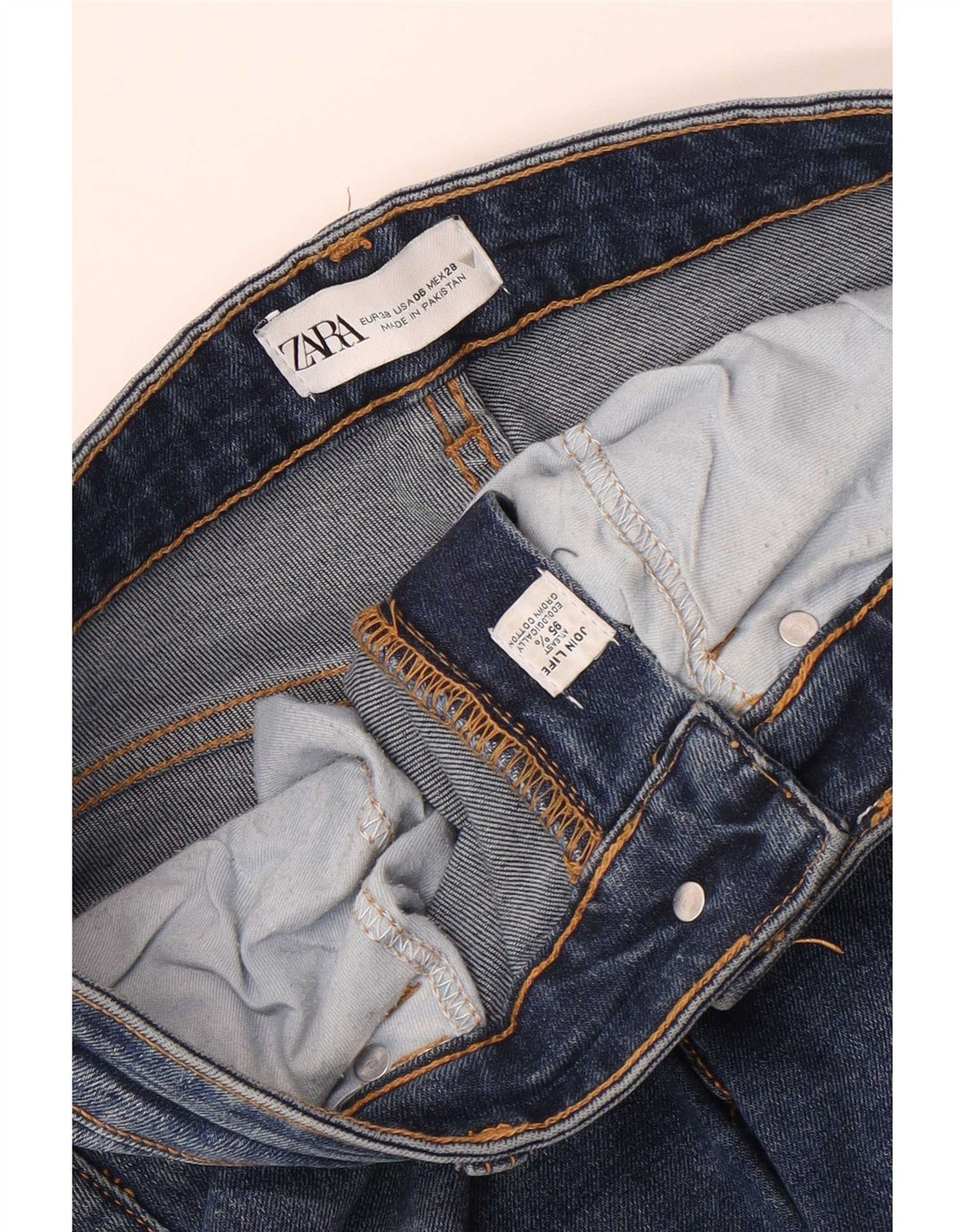 Zara Dame Bootcut Jeans EU 38 Small W28 L26 Blå Bomuld