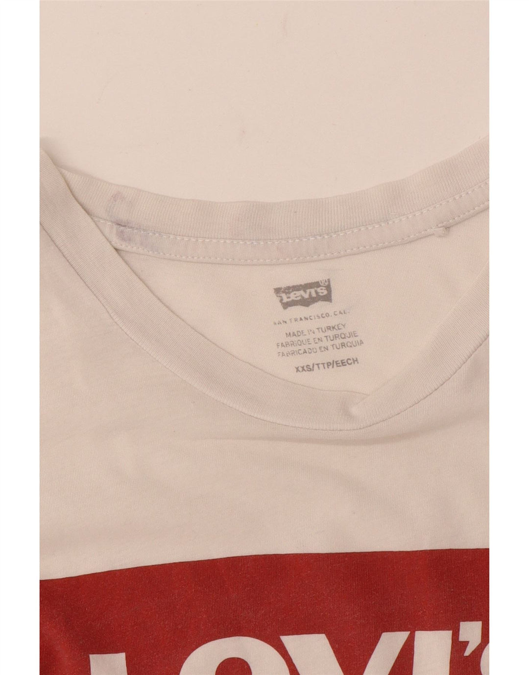Levi's Dame Grafisk T-Shirt Top UK 2 2XS Hvid